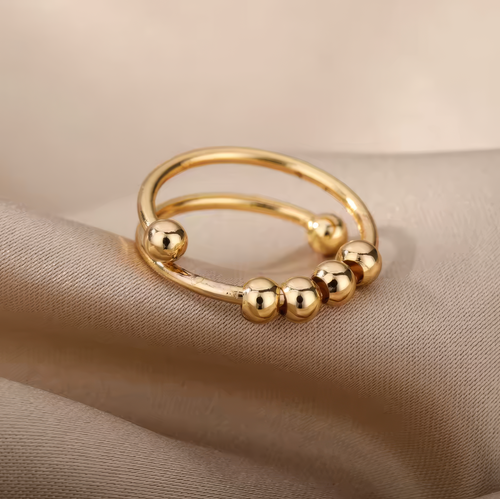 At-Ease-Pearl-bead-Ring-Gold Produktfoto 